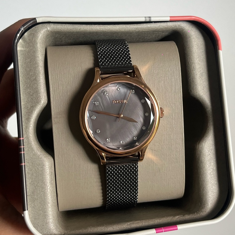 Womens Fossil Rose Gold/Gray Watch